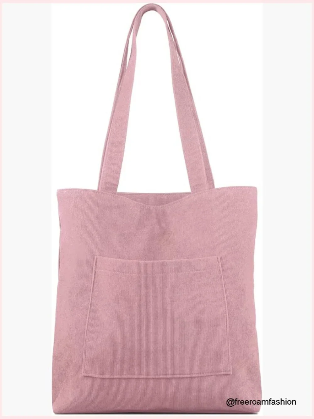 Large Corduroy Tote Bag with Zip, Shoulder Hobo Handbag, Multiple Pockets
